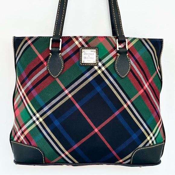 Dooney & Bourke Handbags - Dooney & Bourke Tartan Plaid Tote in Red, Green, Blue